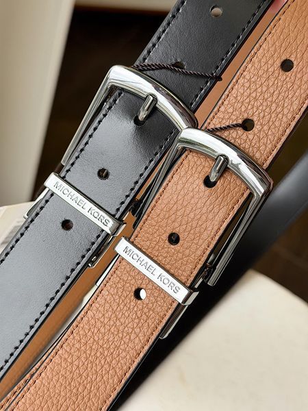 Ремінь чоловічий двохсторонній Michael Kors коричневий шкіряний 39S5LBLY1L LU фото