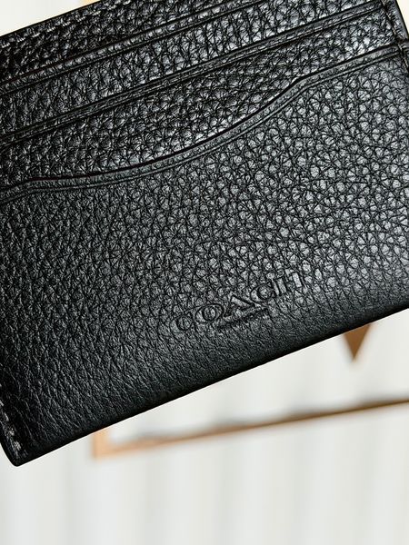 Картхолдер Coach чорний шкіряний CP209 BLK фото