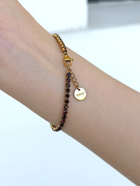 Браслет Burker Ava Gold Burgundy3мм JBAGBUR  фото