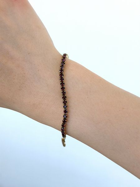 Браслет Burker Ava Gold Burgundy3мм JBAGBUR  фото