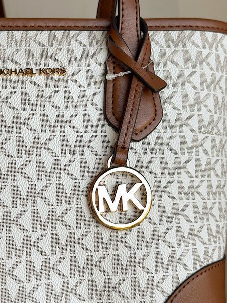 Сумка жіноча Michael Kors Eva M біла лого 35S6GV0T0B va фото