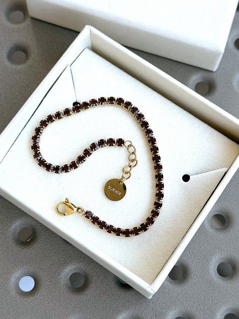 Браслет Burker Ava Gold Burgundy3мм JBAGBUR  фото