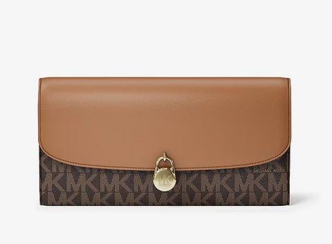 Великий Гаманець жіночий Michael Kors Hamilton коричневий лого 35S5GHME9B BR фото