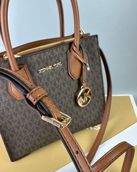 Сумка жіноча Michael Kors Mercer M коричнева лого 	 35S1GM9M2B br фото