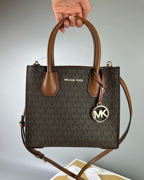 Сумка жіноча Michael Kors Mercer M коричнева лого 	 35S1GM9M2B br фото