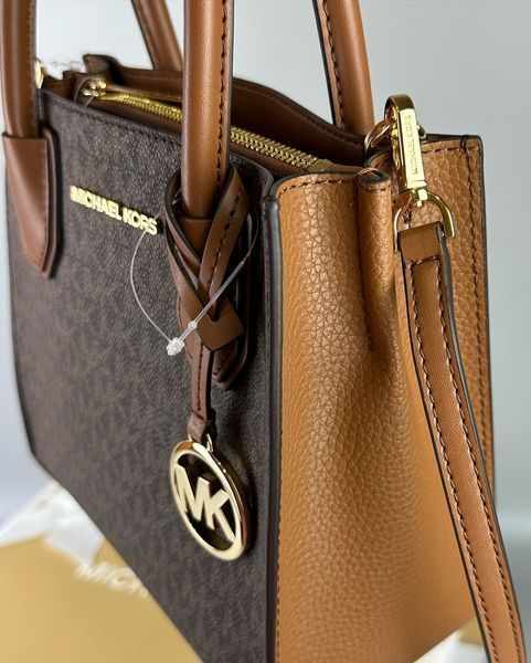 Сумка жіноча Michael Kors Mercer M коричнева лого 	 35S1GM9M2B br фото