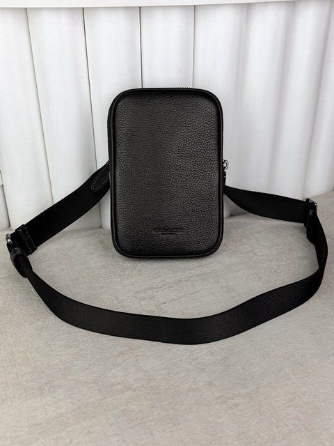 Сумка чоловіча Coach Aden чорна шкіряна CS044 QB/BK фото