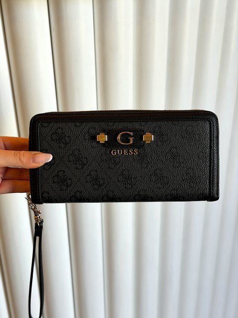Великий гаманець жіночий Guess Lindsey чорний лого SG9749146 cl фото