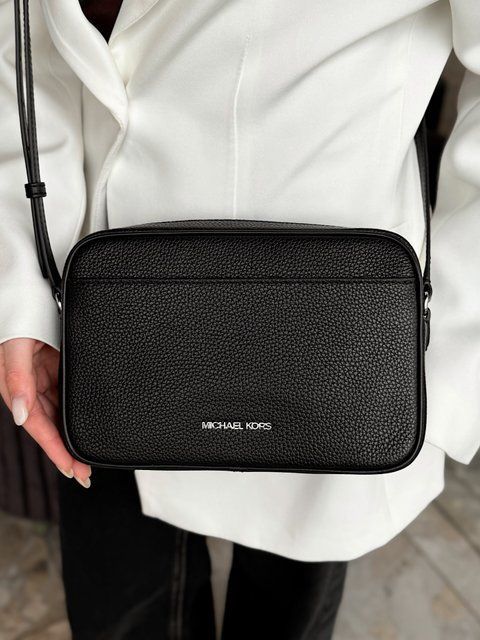 Сумка жіноча Michael Kors Jet Set Large чорна шкіряна 35R6STVC7L bl фото