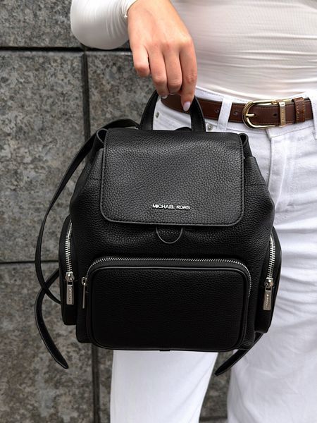 Рюкзак жіночий Michael Kors Merritt S чорний шкіряний 35S6S0WB5L bl фото