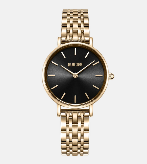 Годинник жіночий Burker Ruby Petite Gold Black 28 mm RPGBS фото