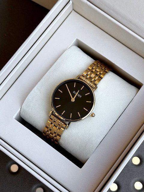 Годинник жіночий Burker Ruby Petite Gold Black 28 mm RPGBS фото