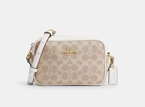Сумка жіноча Coach Jamie mini бежева лого CY752 IMXDM фото