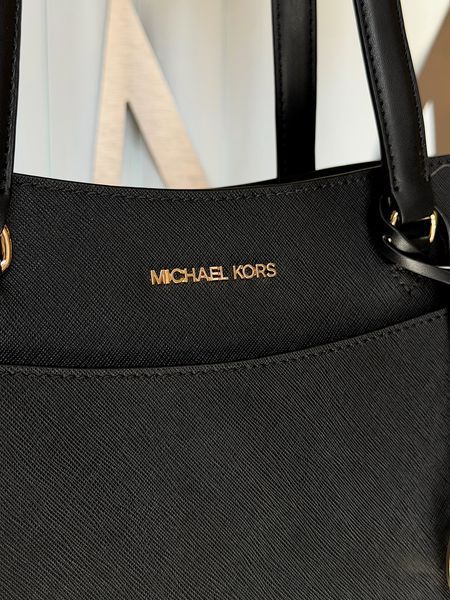 Сумка жіноча Michael Kors Jet Set Travel L чорна шкіряна 35F4GTVT9L bl фото