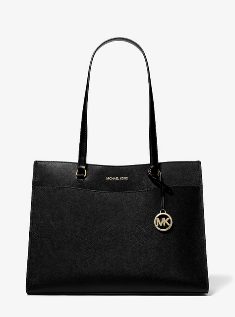 Сумка жіноча Michael Kors Jet Set Travel L чорна шкіряна 35F4GTVT9L bl фото