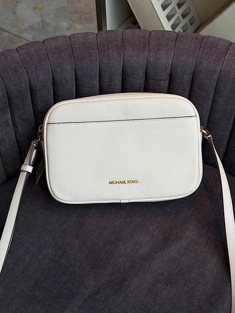 Сумка жіноча Michael Kors Jet Set Large біла шкіряна 35R6GTVC7L lt фото