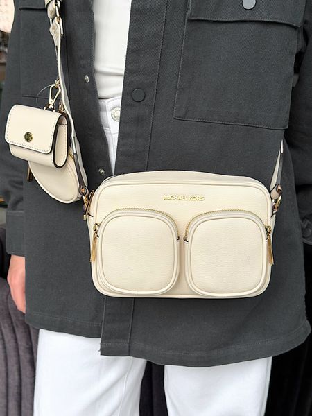 Сумка жіноча Michael Kors Jet Set M біла шкіряна 35S5GTTC2L lc фото