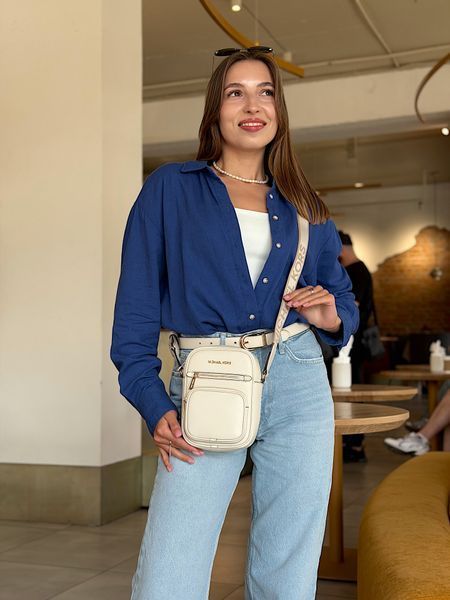 Сумка жіноча Michael Kors Jet Set S біла шкіряна 35T4GTTC2L LC фото