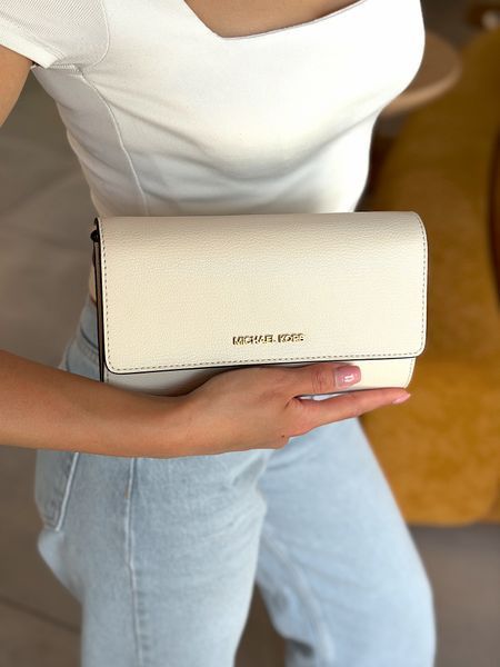 Сумка жіноча Michael Kors Jet Set S біла шкіряна 35T4GTTC2L LC фото