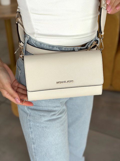 Сумка жіноча Michael Kors Jet Set S біла шкіряна 35T4GTTC2L LC фото
