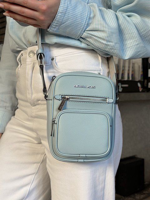 Сумка жіноча Michael Kors Jet Set S блакитна шкіряна 35T4STTC2L po фото