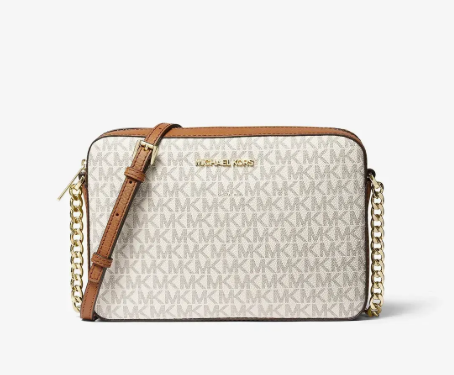 Сумка жіноча Michael Kors Jet Set  біла лого 35F8GTTC3B van фото