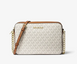 Сумка жіноча Michael Kors Jet Set біла лого