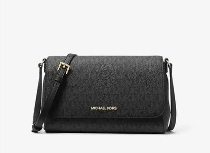 Сумка жіноча Michael Kors Jet Set чорна лого 35H8GTTC6B bl фото