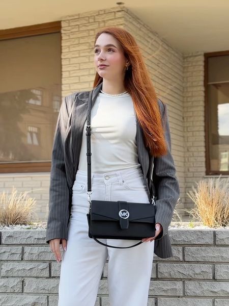 Сумка жіноча Michael Kors Greenwich M чорна шкіряна 35S5SGRL2L bl фото
