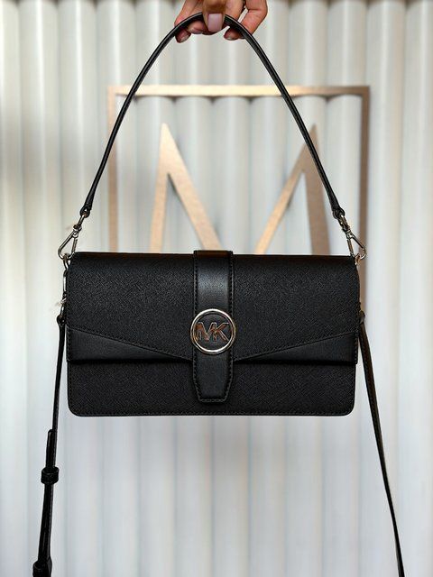 Сумка жіноча Michael Kors Greenwich M чорна шкіряна 35S5SGRL2L bl фото