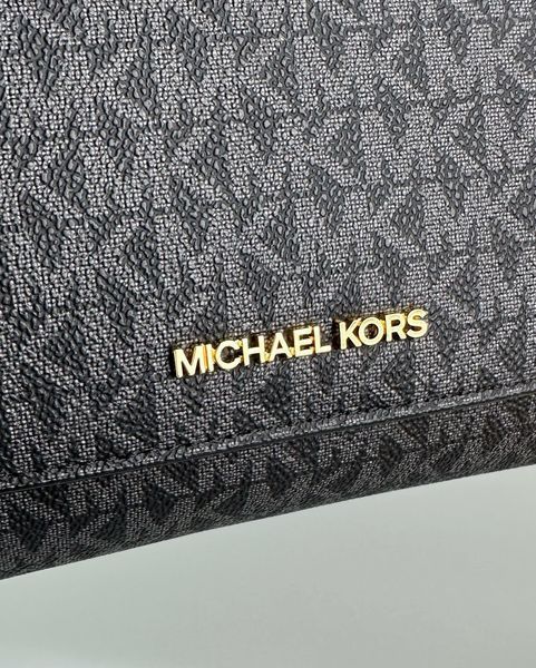 Сумка жіноча Michael Kors Jet Set чорна лого 35H8GTTC6B bl фото