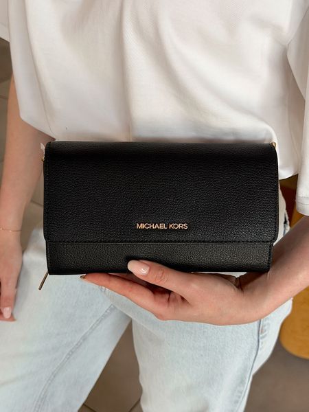 Сумка жіноча Michael Kors Jet Set S чорна шкіряна 35F2GTTC8L bl фото