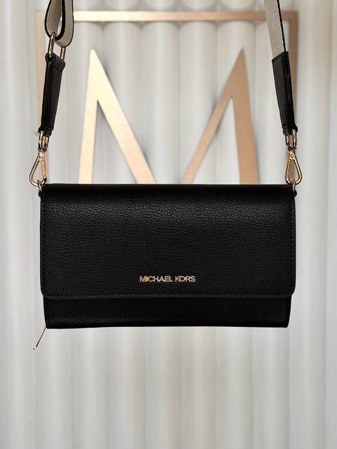 Сумка жіноча Michael Kors Jet Set S чорна шкіряна 35F2GTTC8L bl фото