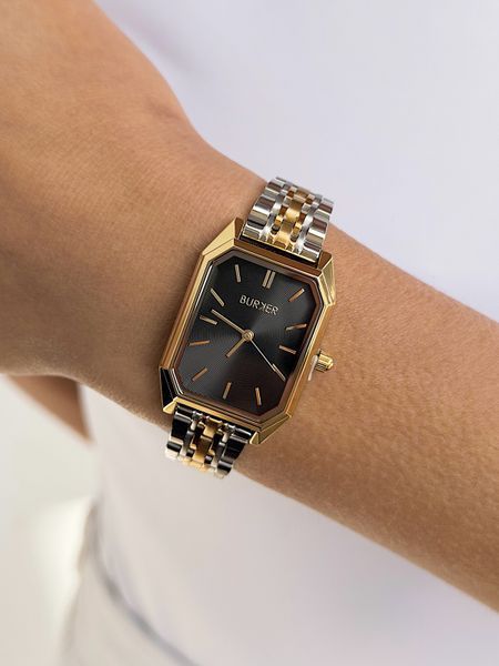 Годинник жіночий Burker Isabell Black Gold Silver  ISABGS фото