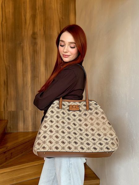 Сумка жіноча Guess Neda коричнева лого JP965424 ll фото