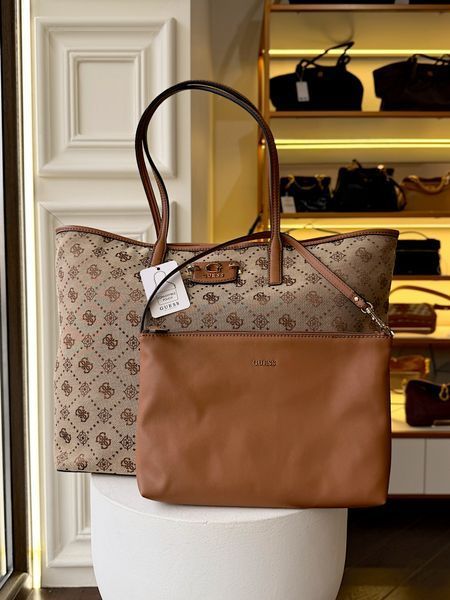 Сумка жіноча Guess Neda коричнева лого JP965424 ll фото