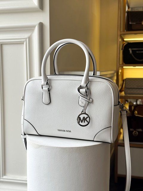 Сумка жіноча Michael Kors Thompson M біла шкіряна 	 35S5S7OS6L opw фото