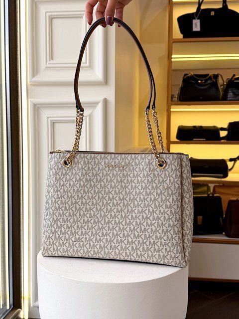 Сумка жіноча Michael Kors Soho M біла лого 35S6G1SE2B va фото