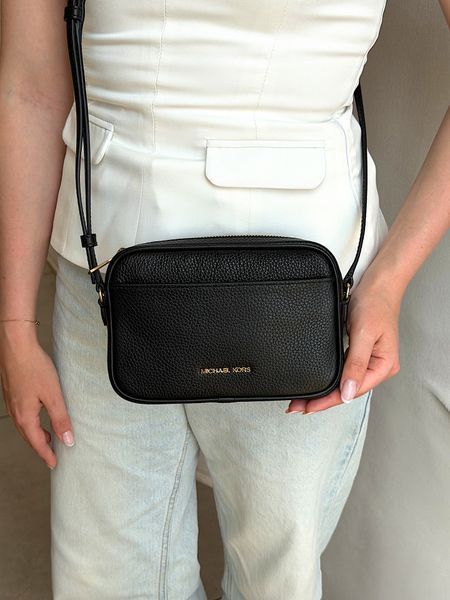 Сумка жіноча Michael Kors Jet Set Small чорна шкіряна 35R6GTVC5L bl фото