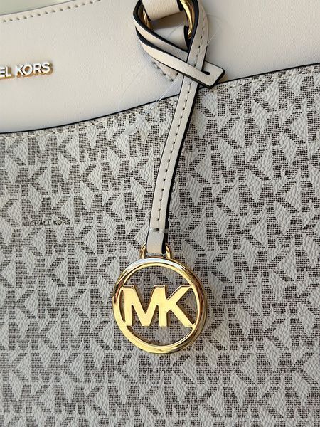 Сумка жіноча Michael Kors Jet Set Travel L біла лого  35F4GTVT9B ltc фото