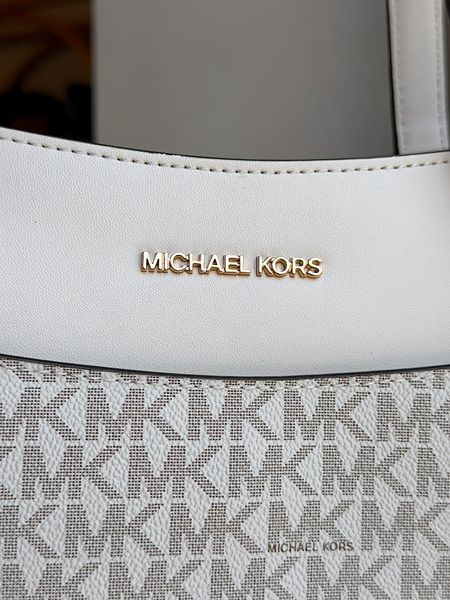 Сумка жіноча Michael Kors Jet Set Travel L біла лого  35F4GTVT9B ltc фото
