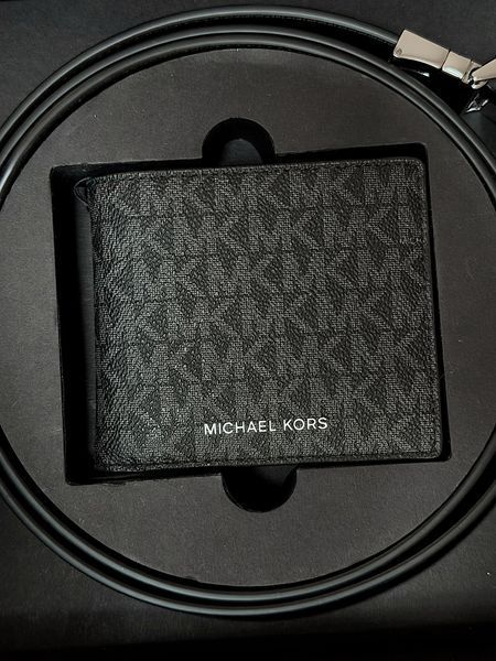 Набір чоловічий Michael Kors ремінь + гаманець чорний лого (36F5LGFN9B bl) 36F5LGFN9B bl фото