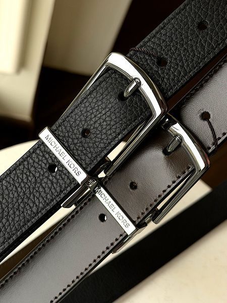 Ремінь чоловічий двохсторонній Michael Kors чорний шкіряний 39S5LBLY1L BL фото