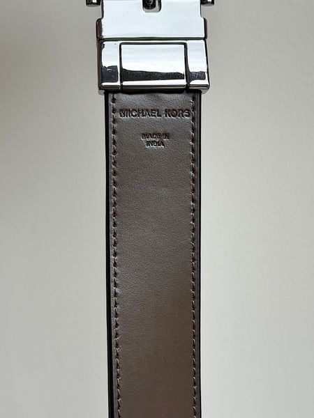 Ремінь чоловічий двохсторонній Michael Kors чорний шкіряний 39S5LBLY1L BL фото