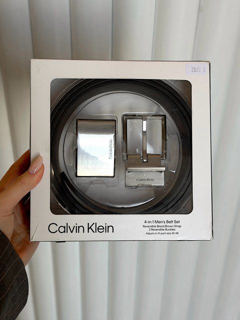 Чоловічий двосторонній ремінь з двома пряжками Calvin Klein RN129919 bl фото